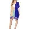 LA LEELA Women's Summer Vacation Beachwear Mini Bathing Suit Open Front Boyfriend Holiday Swimwear Coverups Duster Cardigan - 4 of 4