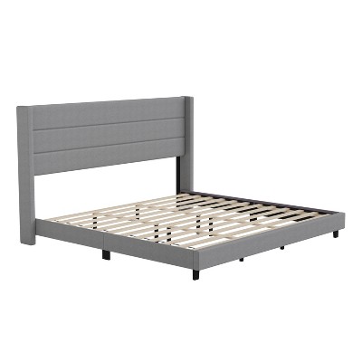 Emma And Oliver Modern Channel Stitched Upholstered Platform Bed With ...