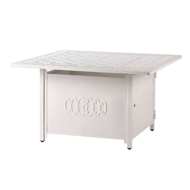 42" Square Aluminum 55000 BTUs Propane Ornate Fire Table with 2 Covers - Oakland Living
, 2 of 9