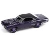 1970 Dodge Coronet Super Bee "Mr. Norm's" Plum Crazy Metallic with Black Top & White 1/64 Diecast Model Car by Johnny Lightning - 2 of 4