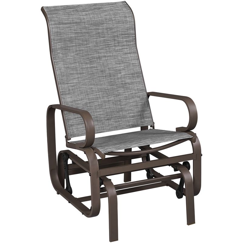 Yaheetech Porch Glider Chair w/Texteline Fabric and Steel Construction, Gray, 1 of 9