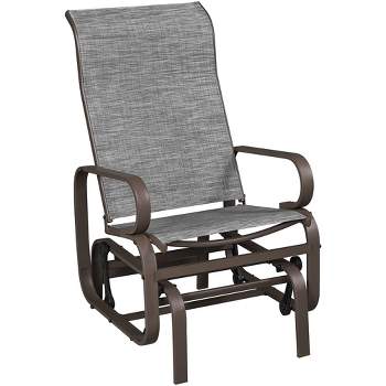 Yaheetech Porch Glider Chair w/Texteline Fabric and Steel Construction, Gray