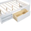 CAVINAS Twin Size Platform Bed Modern Wooden Bed Frame with Drawer and 2 Removable Double-Layer Storage Shelves for Bedroom - 3 of 4