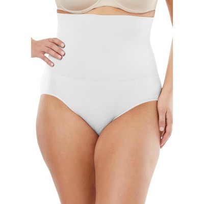 Secret Solutions Women's Plus Size Instant Shaper Medium Control Seamless High Waist Brief - 16/18, White