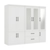 Keloyid White Wood 78.75 in. Armoire with 2 Drawers and 8 Doors - 3 of 4