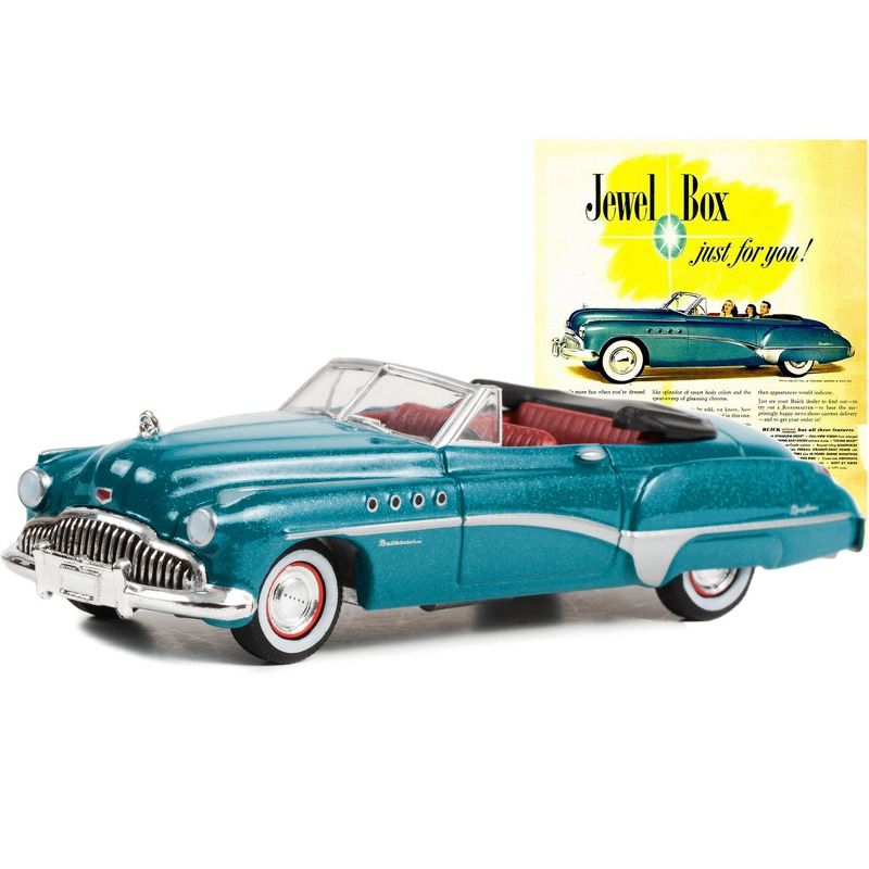 1949 Buick Roadmaster Blue Met. w/Red Interior "Jewel Box Just For You!" "Vintage Ad Cars" 1/64 Diecast Model Car by Greenlight, 2 of 4