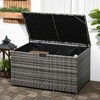 Akoasm 46.1 in. W 113-Gallon Wicker Outdoor Patio Storage Bin for Indoor Use, Pool Supplies & Gardening Tools-Dark Gray - 4 of 4