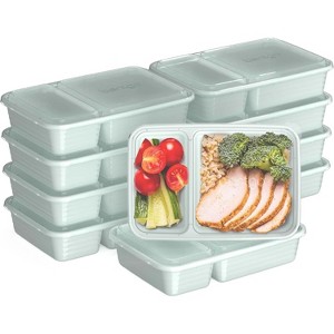20-Piece 2-Compartment Reusable Meal Prep Containers with Lids, PFAS - 1 of 4