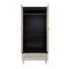 Chery Life 70.8" Tall Armoire Wardrobe Closet with 2 Rattan Doors & 1 Drawer with Hanging Rod for Bedroom, Natural+Black - 3 of 4