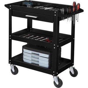 Karl Home 330 LBS 3-Tier Rolling Tool Cart With Drawer in Black - 1 of 4