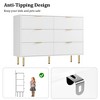 Fluted Wood Dresser 6 Drawers Dresser for Bedroom, Large Modern Chest of Drawers, Brown Dresser - 3 of 4
