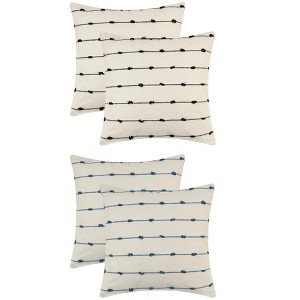 Unique Bargains Modern Farmhouse Decorative Neutral Striped Boho Square Pillow Covers 4 Pcs - 1 of 4