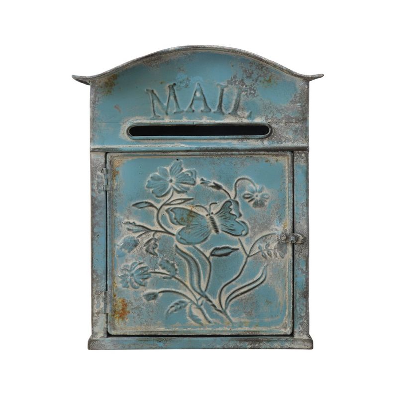 Embossed Tin Mail Box Blue - Storied Home, 3 of 11