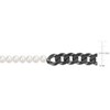 EVERLY JEWELRY |Men's 7-7.5mm Cultured Freshwater Pearl and Curb-Link Chain Necklace Black Silver - 2 of 4