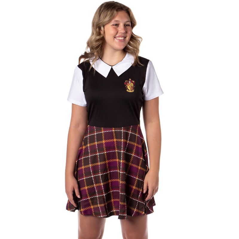 Harry Potter Juniors Costume Dress Plaid Skirt, All 4 Houses Available, 1 of 6
