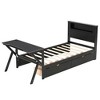 GDF Studio Mathews Wooden Gaming Platform Bed with LED Headboard, LED Desk, USB and Two Storage Drawers - 4 of 4