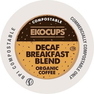 EkoCups Decaf Organic Breakfast Blend Compostable Coffee Pods