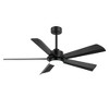 Airsurfer 56" Ceiling Fan with Integrated LED Light in Matte Black 5-Blade Modern Remote-Controlled Fan - 2 of 4