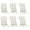 vidaXL Highback Chair Cushions 6 pcs Melange Cream 47.2"x19.7"x1.6" Fabric - 3 of 4