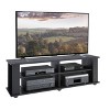 Flat Panel TV Stand for TVs up to 68" Ravenwood Black - CorLiving: Contemporary Media Console with Open Storage - 4 of 4