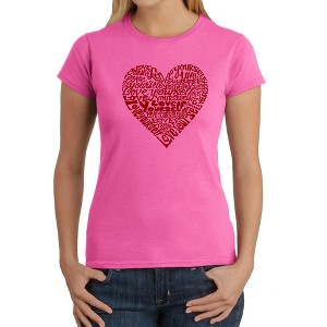 LA Pop Art Love Yourself - Women's Word Art T-Shirt - 1 of 4