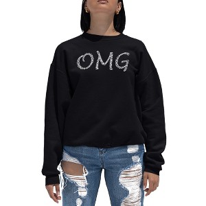 LA Pop Art Women's Word Art Crewneck Sweatshirt - OMG - 1 of 4