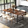 Tangkula 72" Industrial Rectangular Kitchen Table w/ 2-Bottle Wine Rack Condiment Holder - 3 of 4