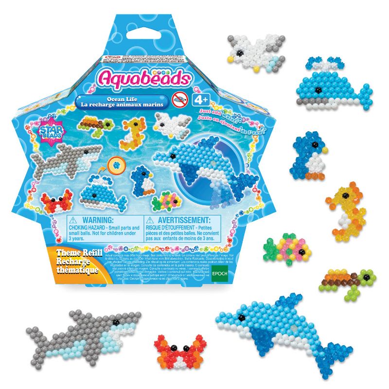 Aquabeads Arts & Crafts Ocean Life Theme Refill with Beads and Templates, 1 of 6