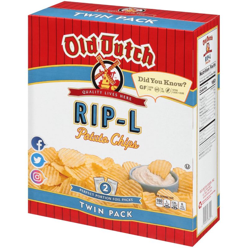 Old Dutch Twin Pack Box RIP-L Potato Chips, 3 of 5