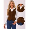 INSPIRE CHIC Women's V Neck Sleeveless Retro Waistcoat Vest - 2 of 4