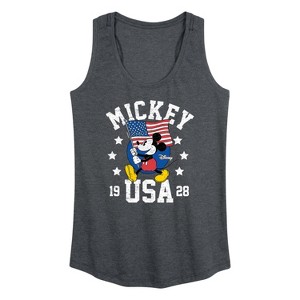Women's - Disney - Mickey Waving Flag USA Graphic Racerback Tank - 1 of 4