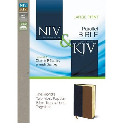 Side-By-Side Bible-PR-NIV/KJV-Large Print - by  Zondervan (Leather Bound)