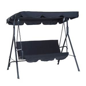 NicBex 3-Seat Outdoor Patio Swing Chair with Removable Cushion,Steel Frame Stand and Adjustable Tilt Canopy for Patio Bedroom Garden - 1 of 4