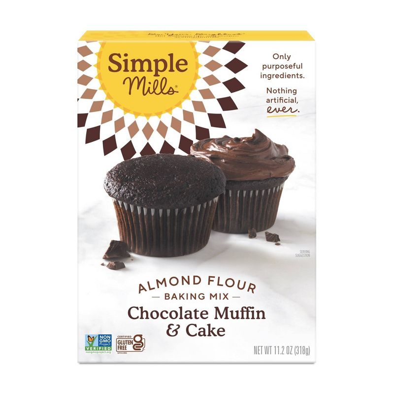 Simple Mills Gluten Free Chocolate Muffin &#38; Cake Almond Flour Baking Mix - 11.2oz, 1 of 8
