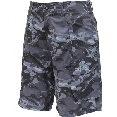 AFTCO Tactical Fishing Shorts Black Camo, 32