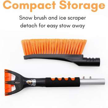 Zone Tech Ice Scraper And Extendable Brush 360° Snow Brush Head