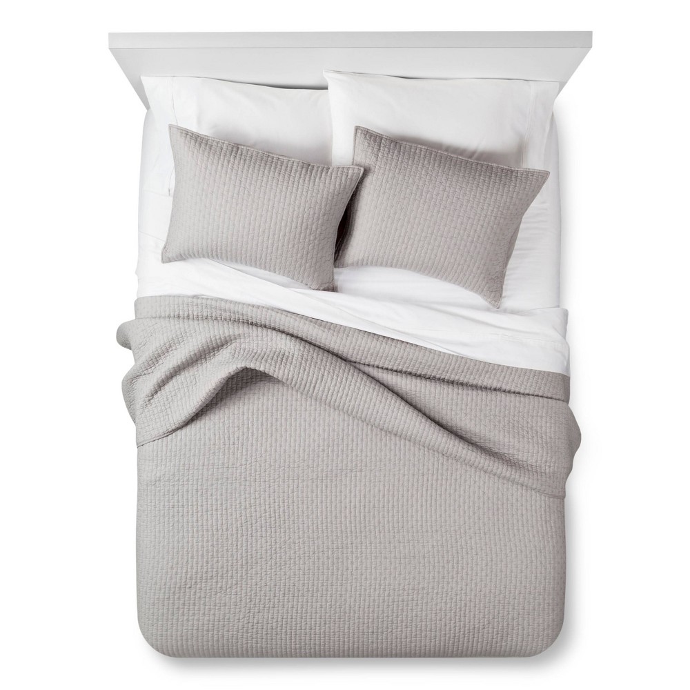 Photos - Duvet Gray Solid Quilt and Sham Set  2pc - The Industrial Shop(Twin)