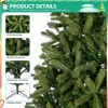 9FT Unlit Artificial Christmas Tree, Mixed 2576 Branch Tips, Foldable Metal Stand, Holiday Decoration for Home, Office - ModernLuxe - 4 of 4