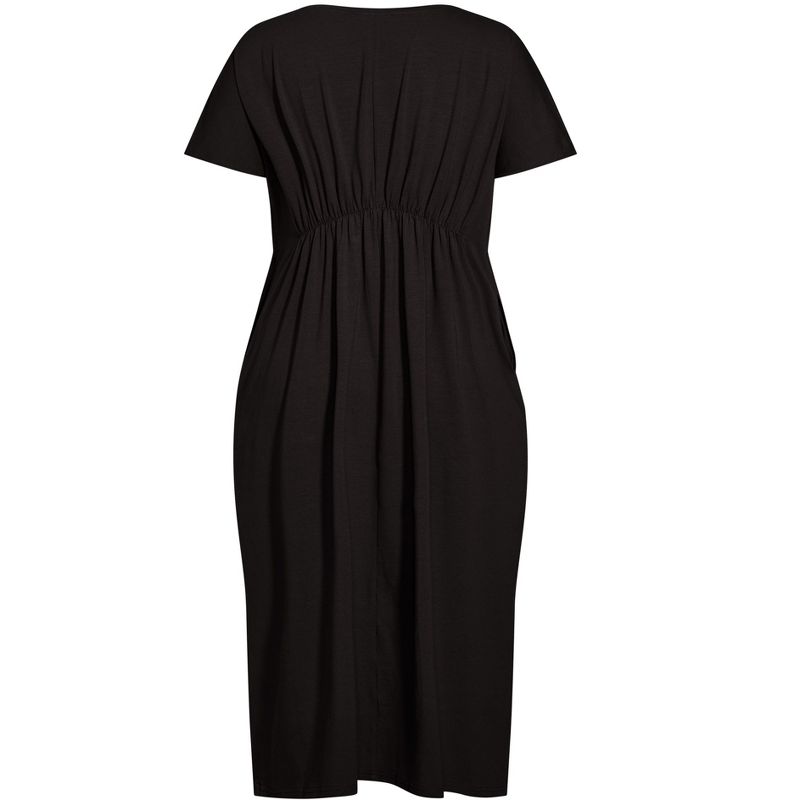 Women's Plus Size Cool Tie Dress - black | EVANS, 4 of 5