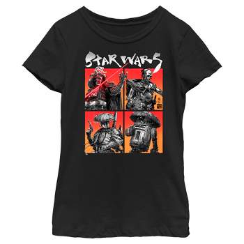 Girl's Star Wars: Visions Anime Character Squares T-Shirt
