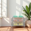 SEVOBAL 3 Tier No-Woven Fabric Steel Stackable Storage Shelves Vertical Shoe Tower Space Saver High Capacity for Living Room, Gray, 21.46"*3.94"*3.54" - 2 of 4
