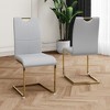 NicBex C-shaped Dining Chair Set of 2 Modern Upholstered Faux Leather Side Chair with Metal Legs for Dining Room - 2 of 4