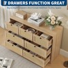 CuisinSmart Natural Rattan 7 Drawer Dresser for Bedroom, Farmhouse Wooden Chest of Drawers for Living Room, Entryway, Hallway, Oak - 3 of 4