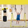 VisioGear Kids Gymnastic Bar, Multi-Functional Adjustable Height Children's Horizontal Gymnastic Bar With Bear Rings, Yellow, 39"*57"*51" - 4 of 4