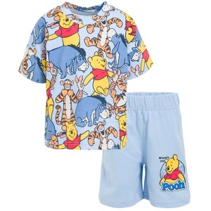 Disney Mickey Mouse Winnie The Pooh Donald Duck Pluto Piglet Tigger Graphic T-Shirt and Shorts Set Infant to Big Kid - 1 of 4