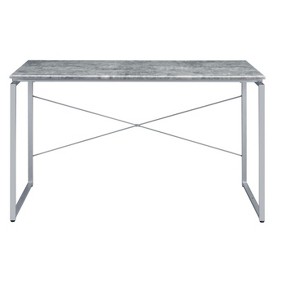 HomeRoots 47" Gray and Black Writing Desk - 1 of 4