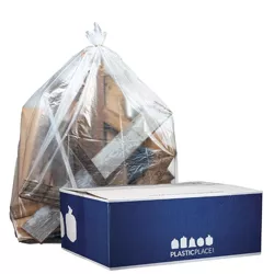 Plasticplace 55-60 Gallon Trash Bags, 1.5 Mil, Clear, 38" x 58" (50 Count)
