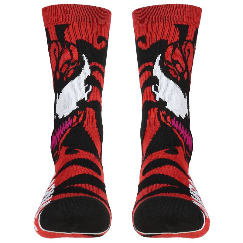 Marvel Carnage Supervillian Adult Crew Socks 1 Pair Red, 3 of 6