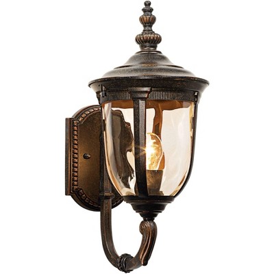 John Timberland Bronze Outdoor Wall Light Vintage Curved Arm Sconce Fixture for Exterior House Patio Porch