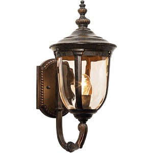 John Timberland Bellagio Vintage Rustic Outdoor Wall Light Fixture Veranda Bronze Upbridge 16 1/2" Champagne Glass for Post Exterior Barn Deck House - 1 of 4